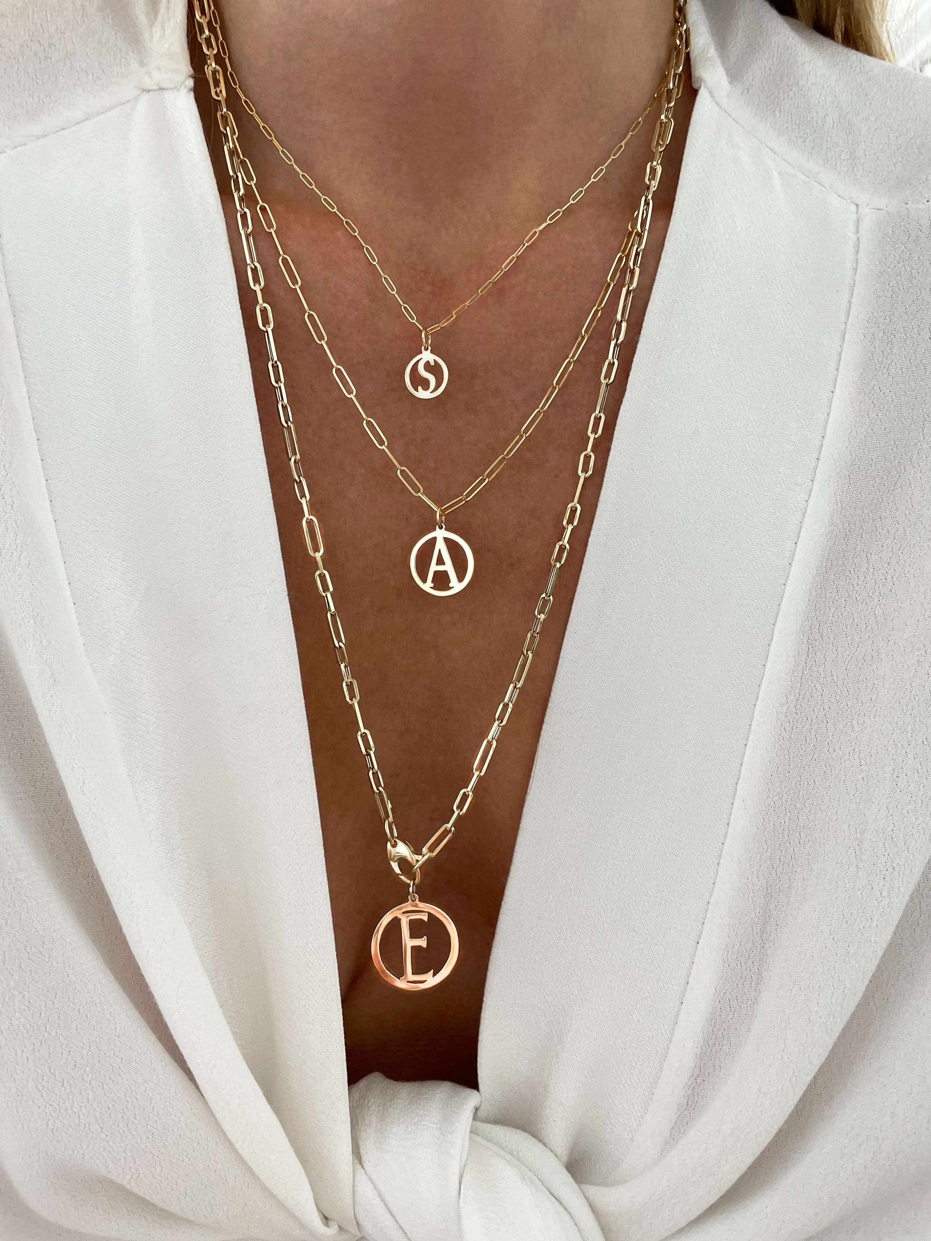 Medium Gold Initial Medallion