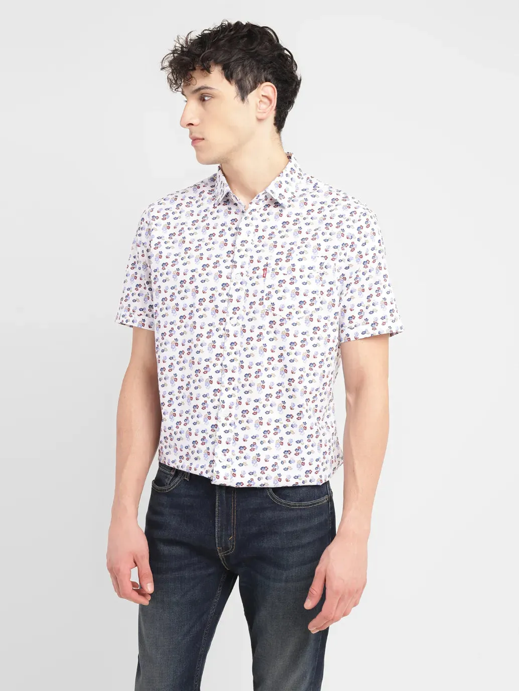 Men's Floral Print Slim Fit Shirt