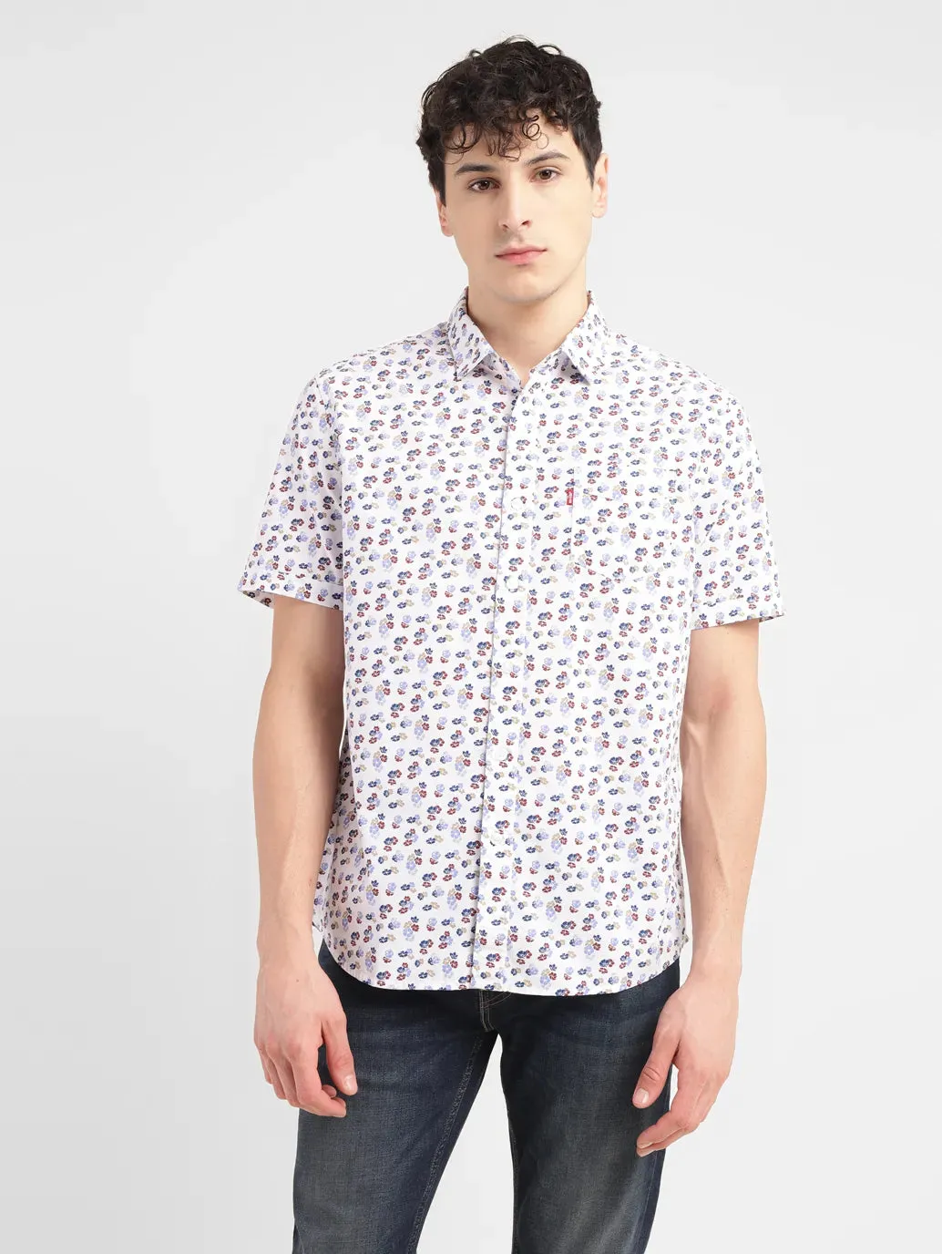 Men's Floral Print Slim Fit Shirt