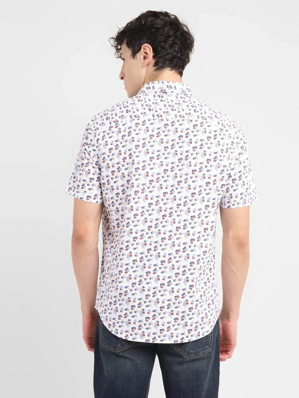 Men's Floral Print Slim Fit Shirt