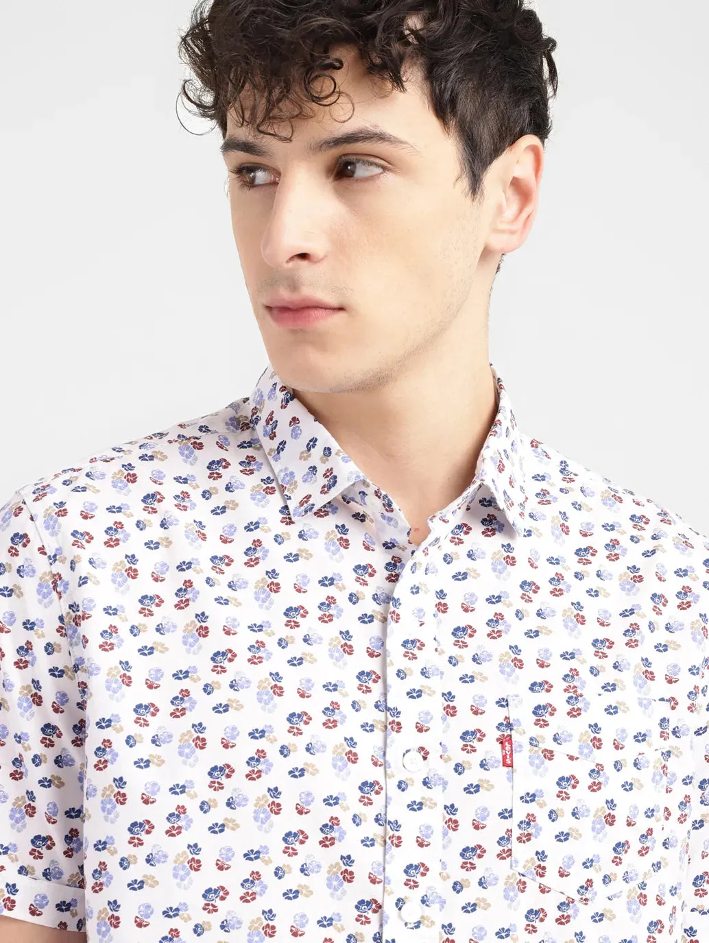 Men's Floral Print Slim Fit Shirt