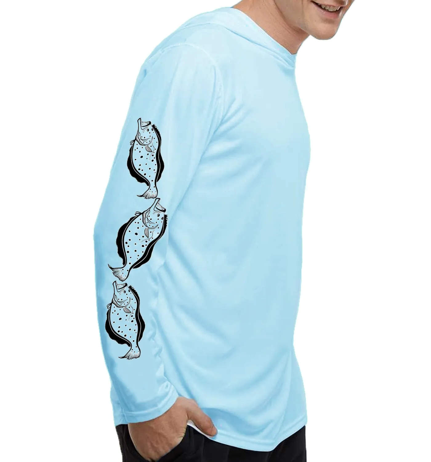 Men's Flounder Arctic Blue Performance Hoodie