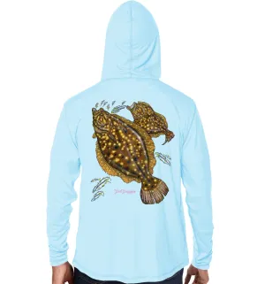 Men's Flounder Arctic Blue Performance Hoodie