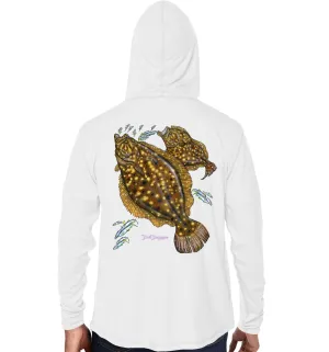 Men's Flounder White Performance Hoodie