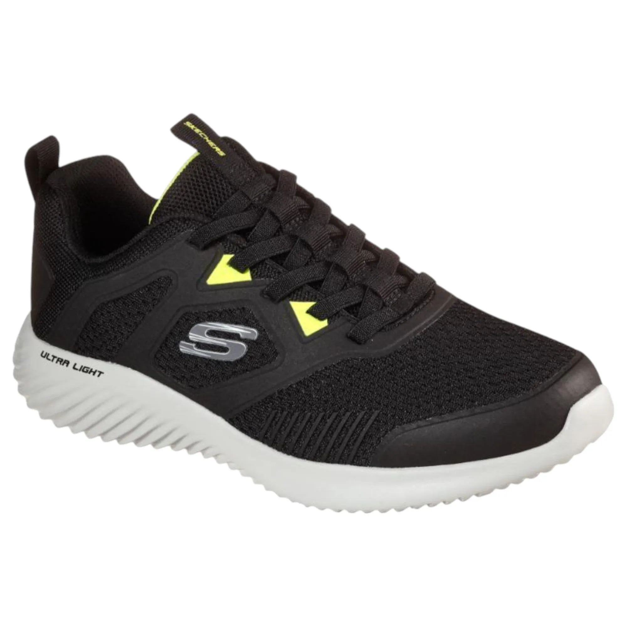 Mens Skechers Bounder - High Degree Black Lace Up Active Shoes