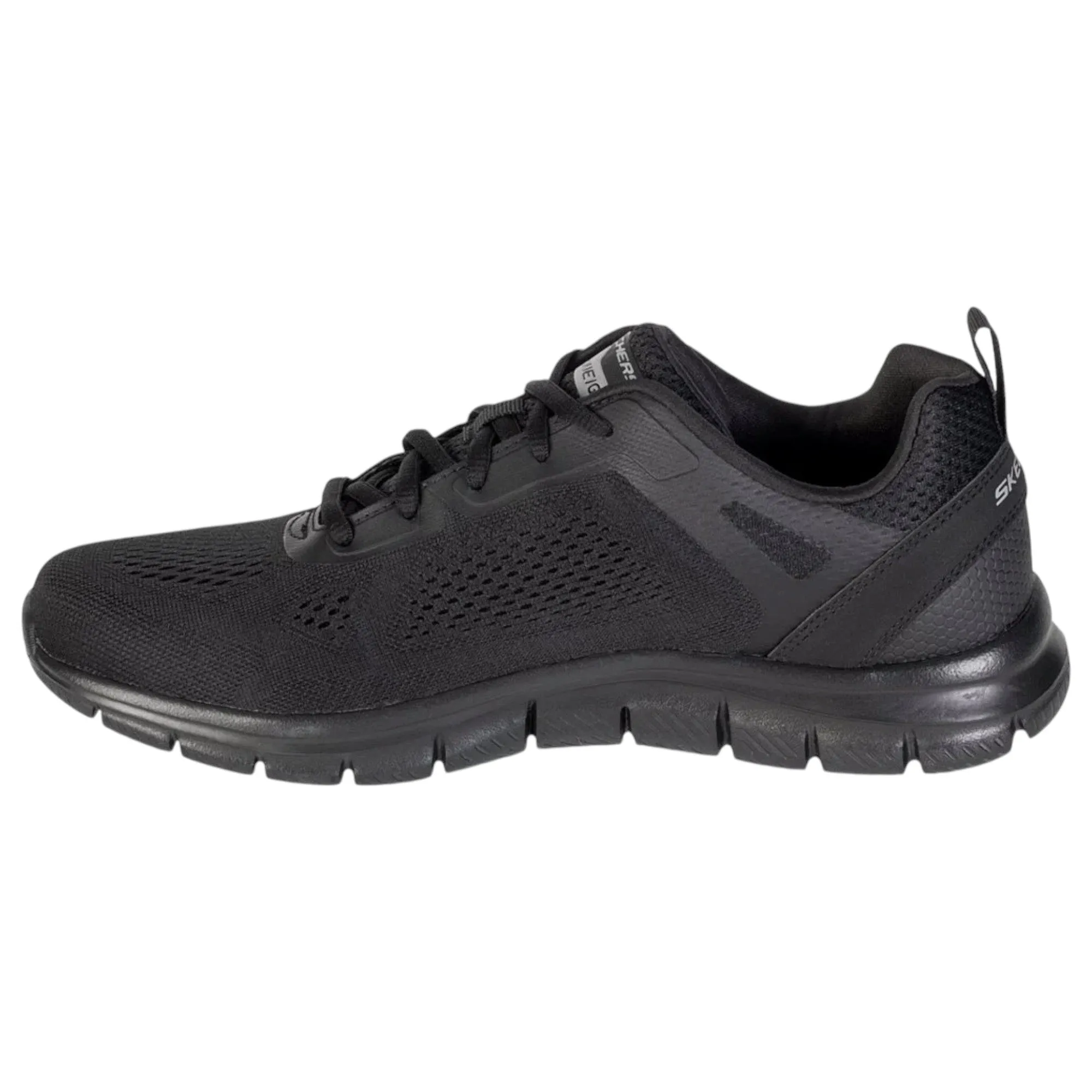 Mens Skechers Track Broader Black Lace Up Athletic Shoes