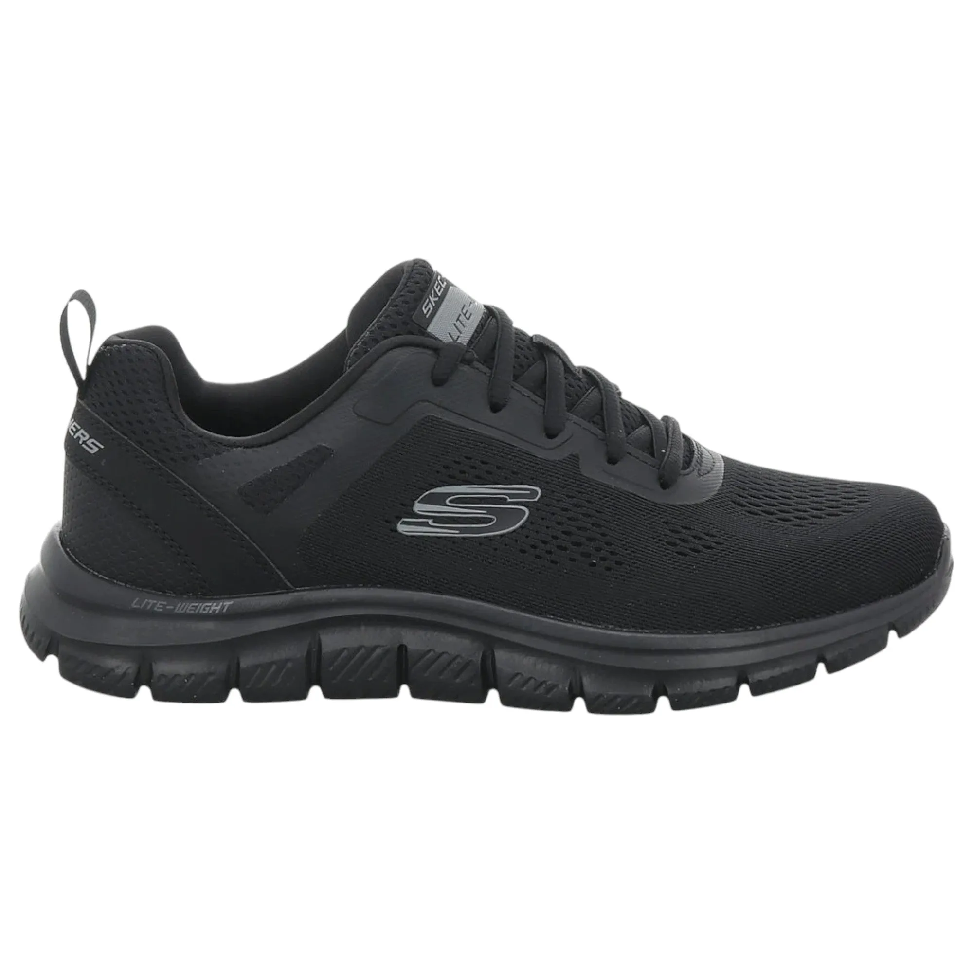 Mens Skechers Track Broader Black Lace Up Athletic Shoes
