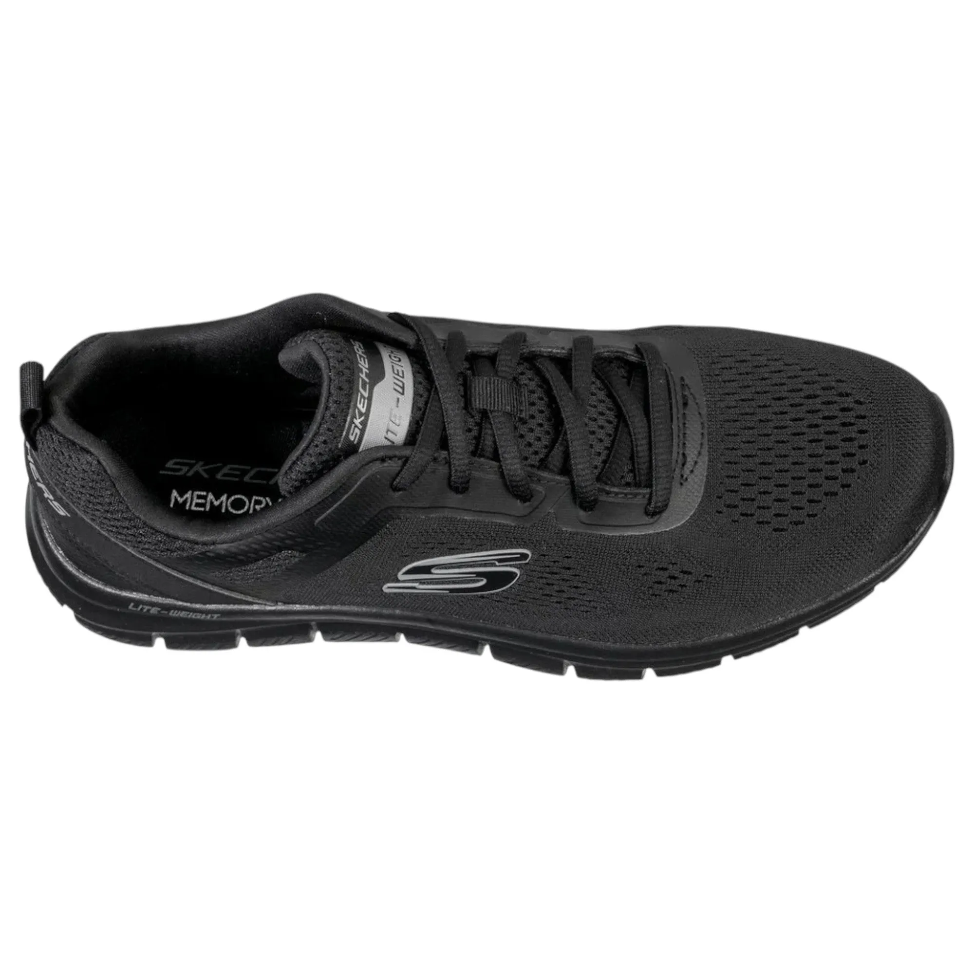 Mens Skechers Track Broader Black Lace Up Athletic Shoes