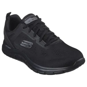 Mens Skechers Track Broader Black Lace Up Athletic Shoes