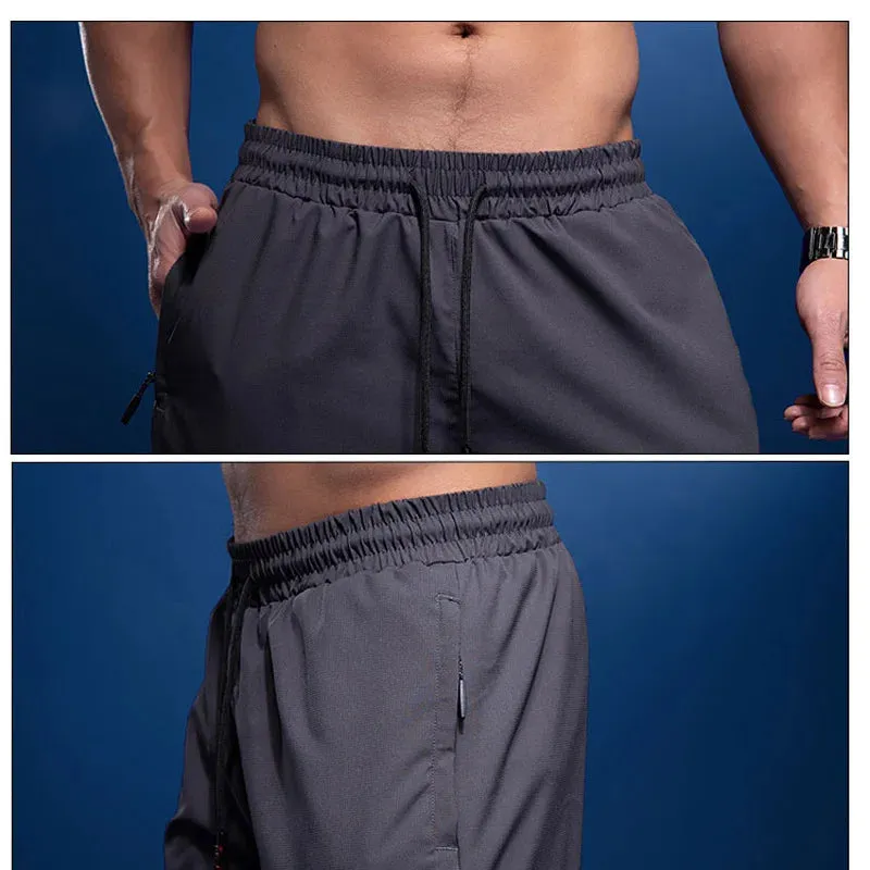 Men's Sport Pants with Zipper Pockets - Running Pants for Soccer Training, Sports Trousers, Jogging Fitness Sweatpants