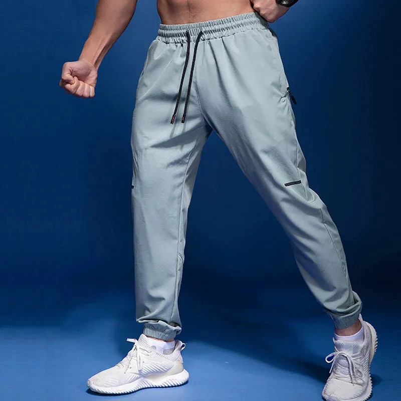 Men's Sport Pants with Zipper Pockets - Running Pants for Soccer Training, Sports Trousers, Jogging Fitness Sweatpants