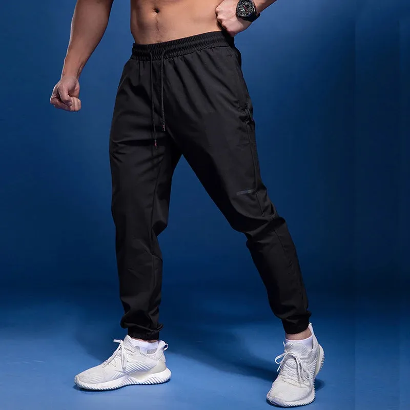 Men's Sport Pants with Zipper Pockets - Running Pants for Soccer Training, Sports Trousers, Jogging Fitness Sweatpants