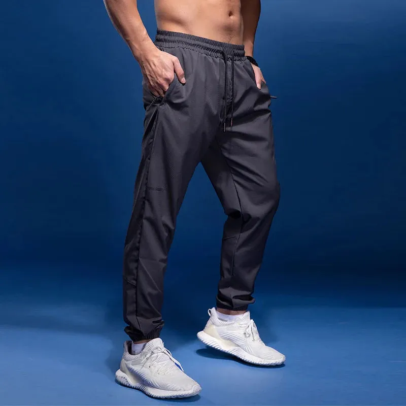 Men's Sport Pants with Zipper Pockets - Running Pants for Soccer Training, Sports Trousers, Jogging Fitness Sweatpants
