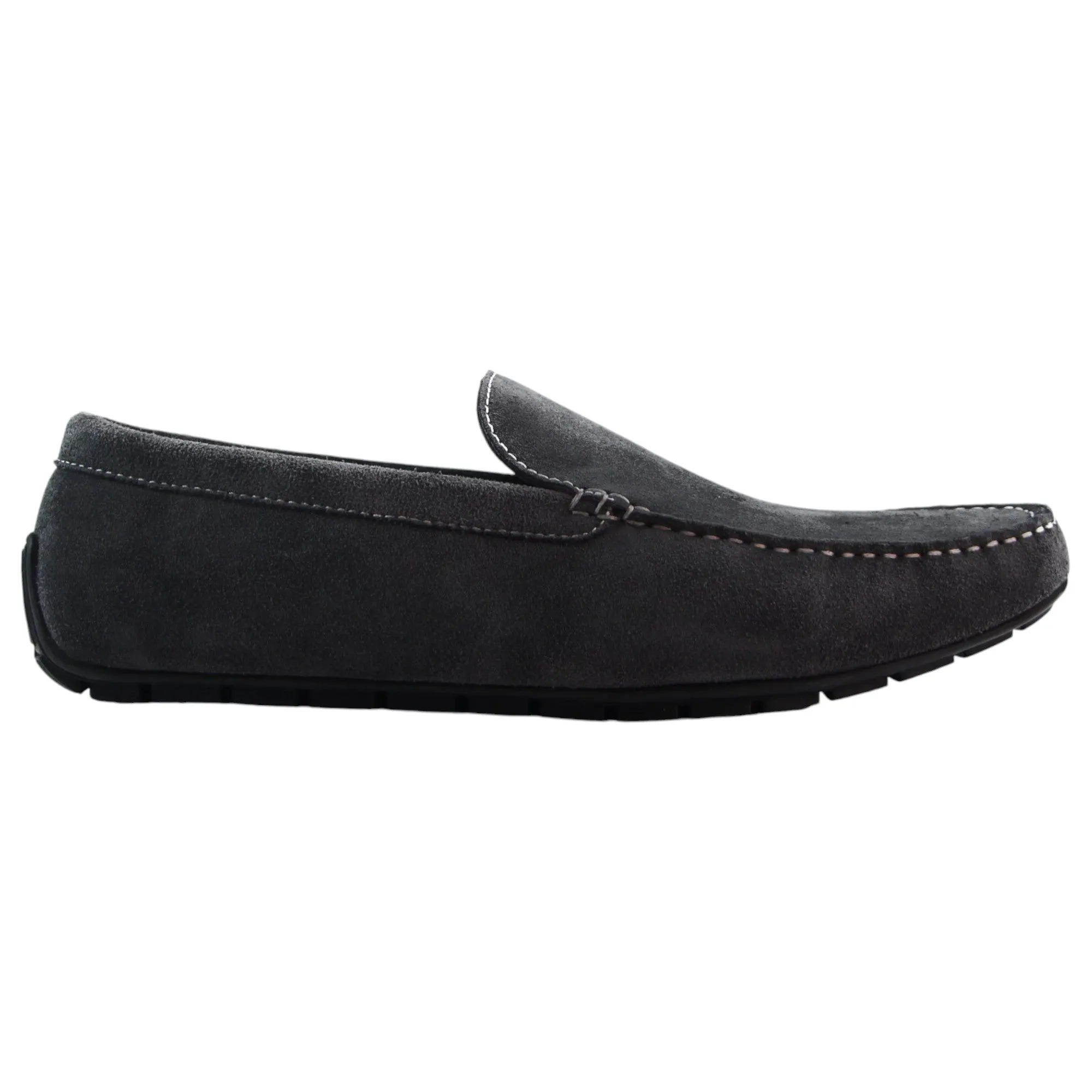 Mens Zasel Zenon Slip On Dark Grey Suede Boat Shoes