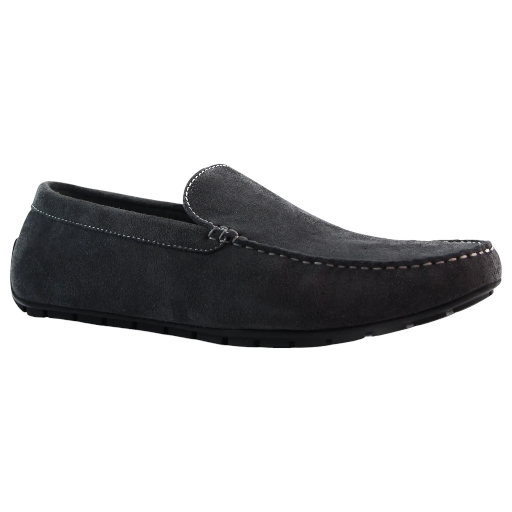 Mens Zasel Zenon Slip On Dark Grey Suede Boat Shoes