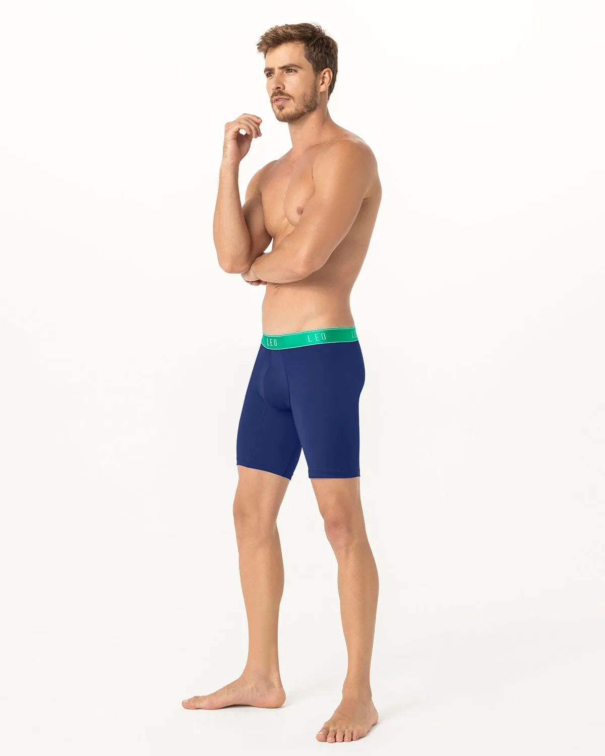 Microfiber Long Boxer Brief with Ergonomic Pouch 