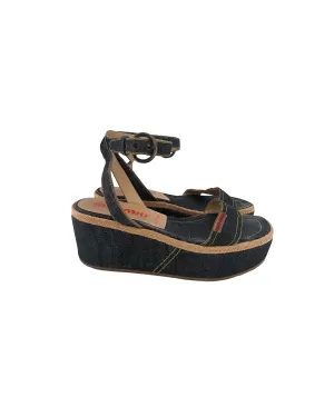 Miu Miu Denim Platform Espadrille
