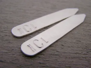Monogrammed Collar Stays - Personalized Gift -  Hand Stamped Collar Stays / Gift for Him - Mens Accessory - Anniversary Gift