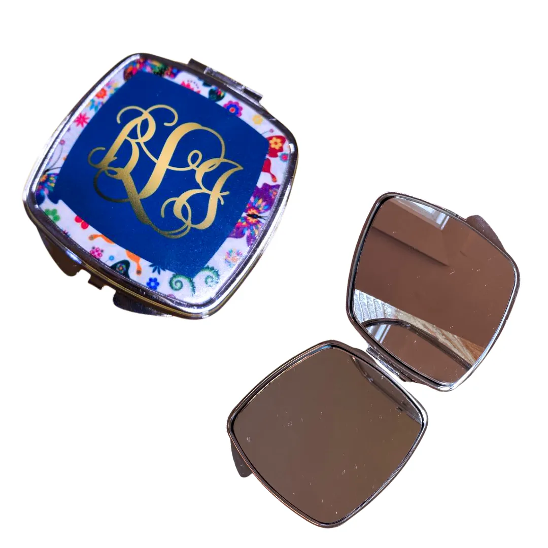 Monogrammed Compact Mirror