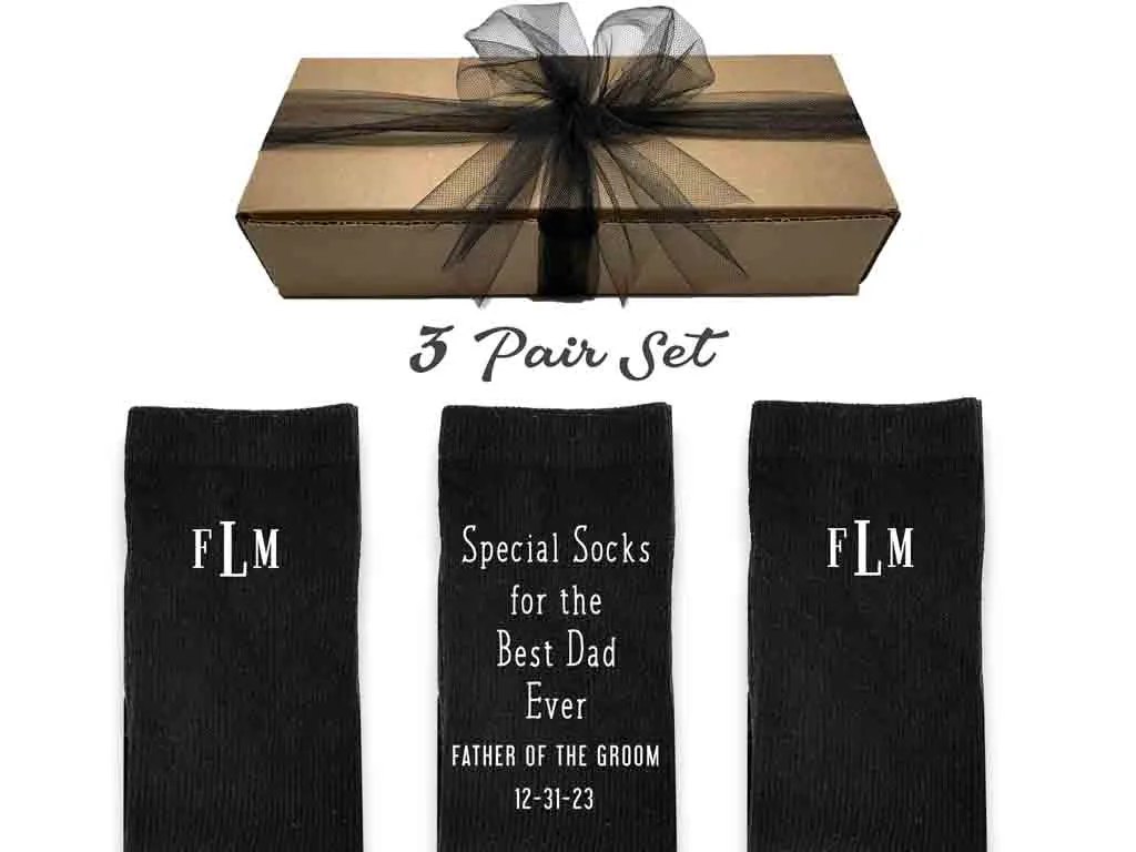 Monogrammed Wedding Socks for the Father of the Groom