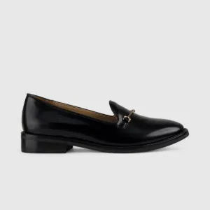 Morbido Leather Moc Pump Loafer Black NSH500-18