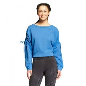 Mossimo Women's Ruched Tie Sleeve Pullover French Terry Sweatshirt