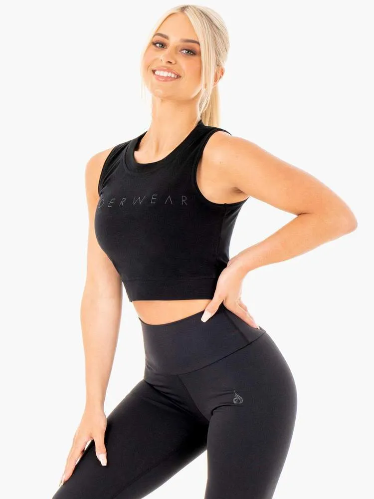 MOTION CROP TOP - BLACK