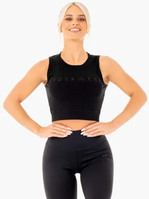 MOTION CROP TOP - BLACK