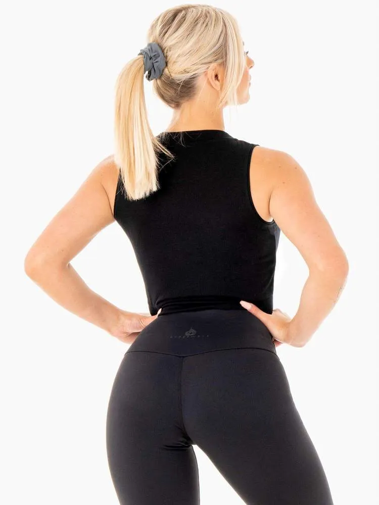 MOTION CROP TOP - BLACK