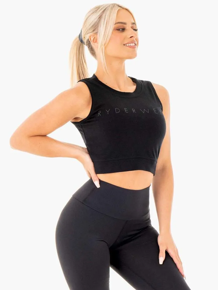 MOTION CROP TOP - BLACK