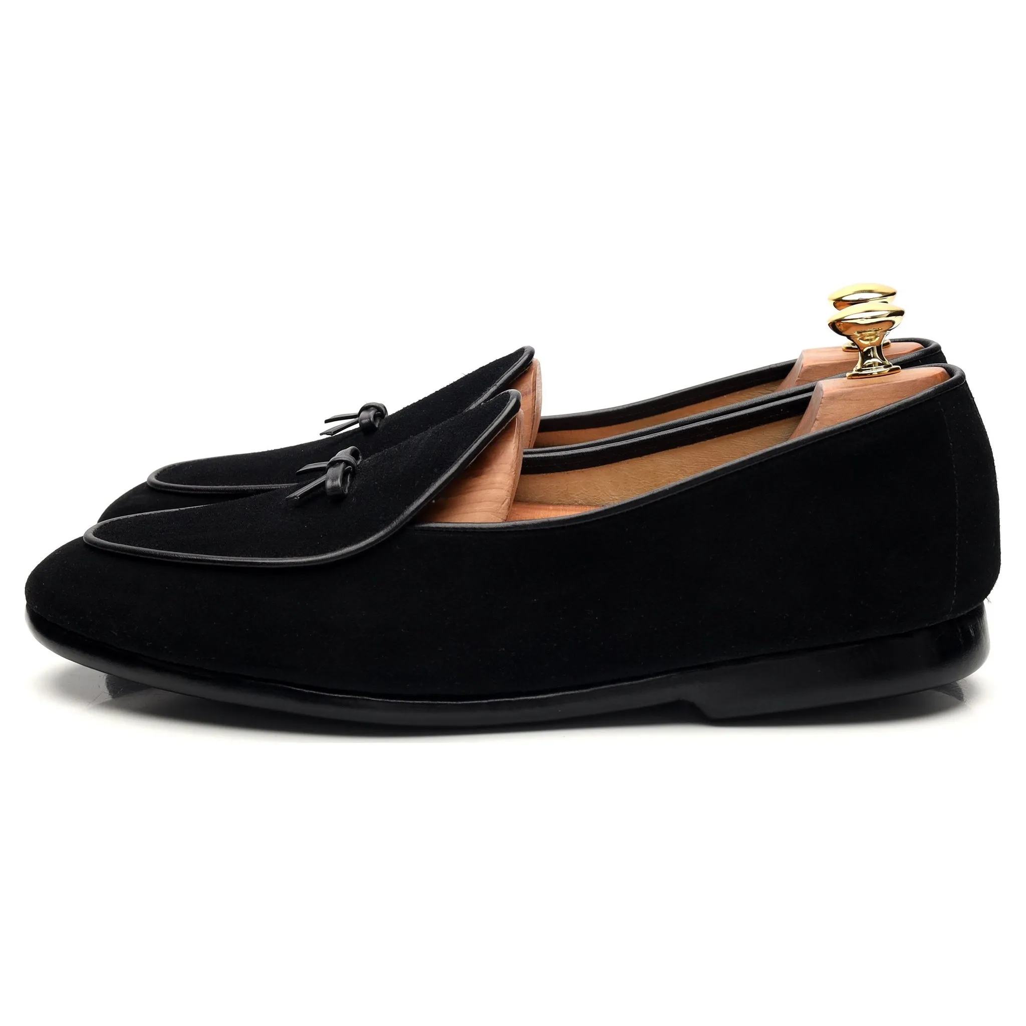 'Mr. Casual' Black Suede Slip On Belgian Loafers UK 9.5 US 10.5