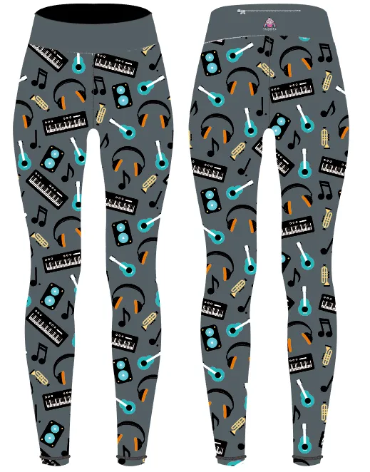 Music Women's Activewear Leggings - Capri 21" inside leg