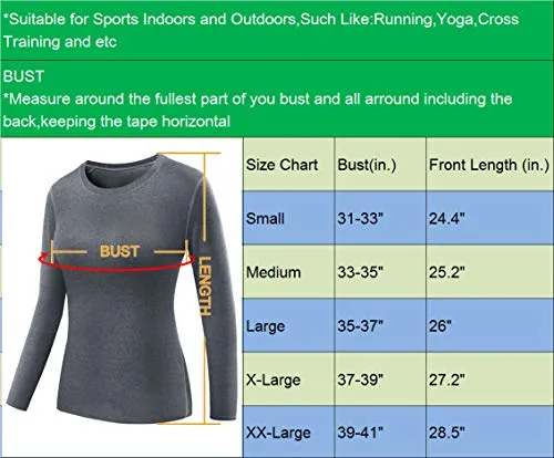 Neleus Women's 3 Pack Dry Fit Athletic Compression Long Sleeve T Shirt,Black,Red,White,Medium