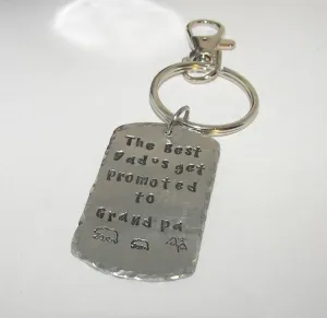 new granddad keychain, grandfather keychain, gift for granddaddy , pa pa bear gift for dad,   personalized keychain, handstamped jewelry