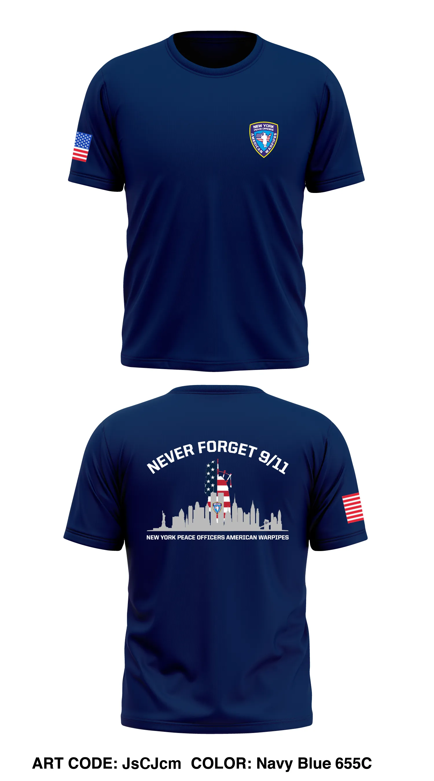 New York Peace Officers American Warpipes and Benevolent Association  Store 1 Core Men's SS Performance Tee - JsCJcm