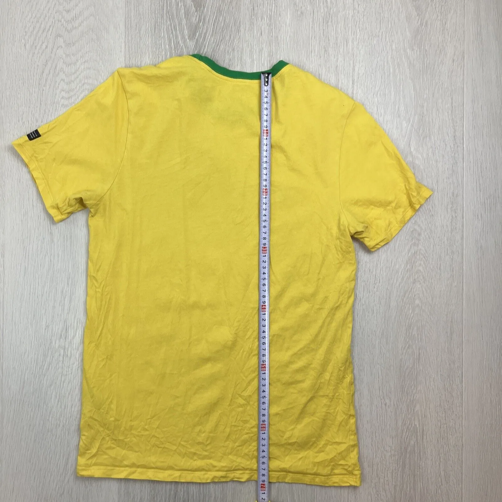 Nike Brazil Football Soccer Yellow Athletic CutT-shirt Size Medium