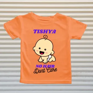 No Hair Don't Care Personalized T-Shirts for Mundan Ceremony