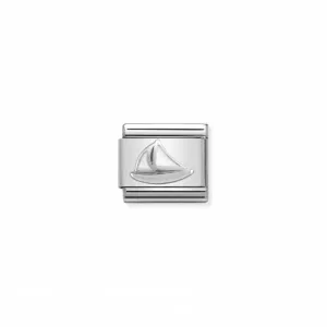 Nomination Composable Link Sail Boat, Silver & Enamel