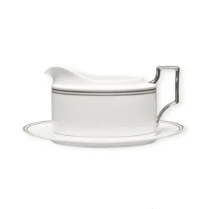 Noritake Aidan Platinum Gravy Boat & Stand AID012
