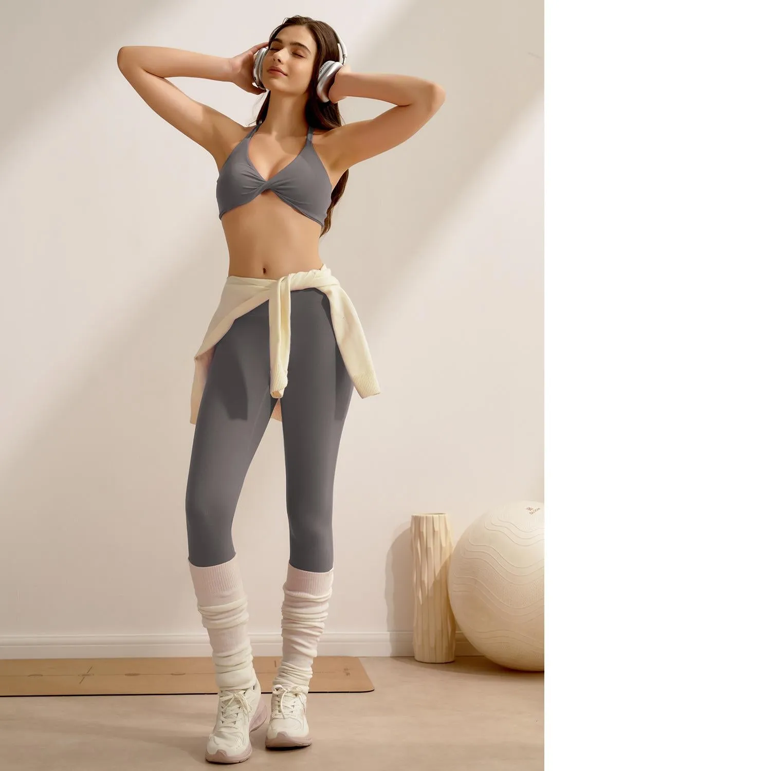 Nude Feel Cross Beauty Back Shock Twisted Sports Set