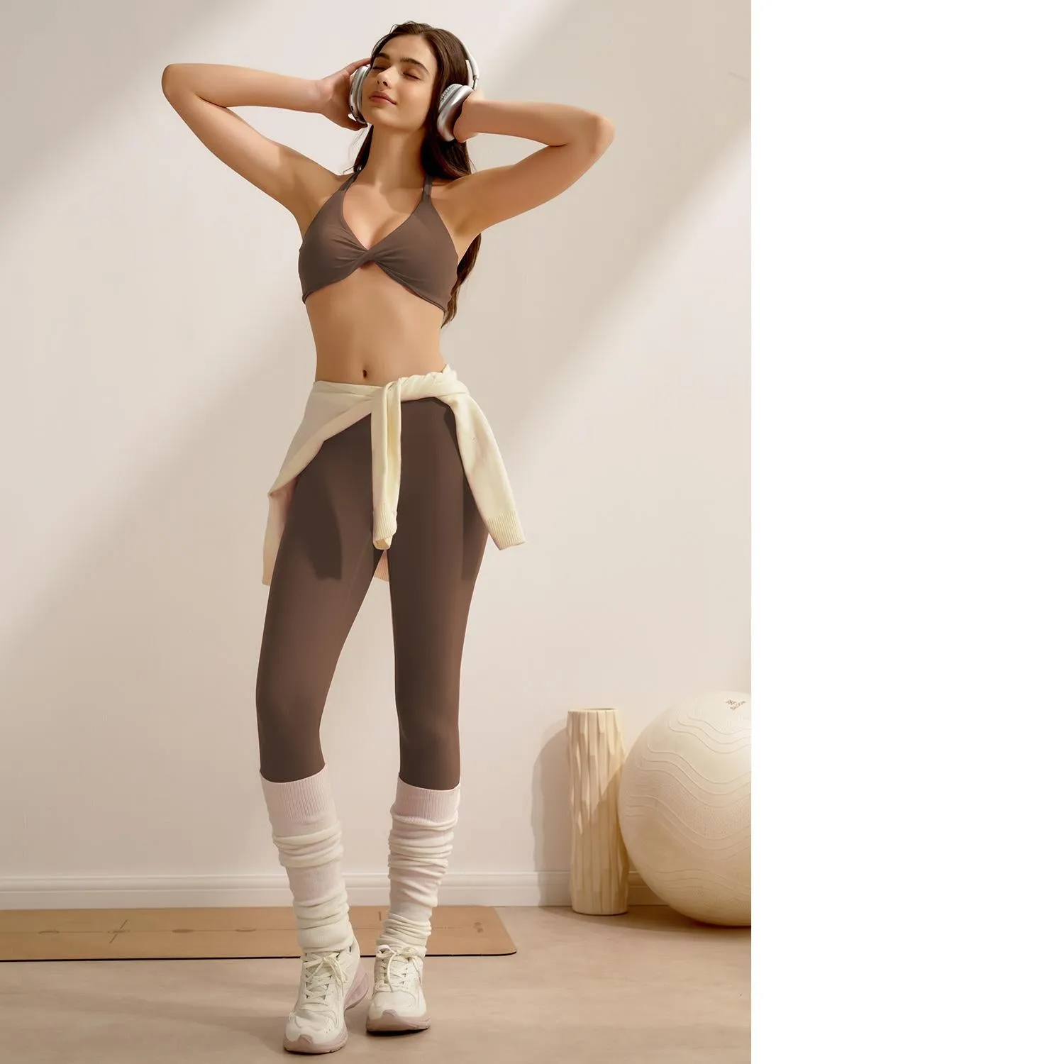 Nude Feel Cross Beauty Back Shock Twisted Sports Set