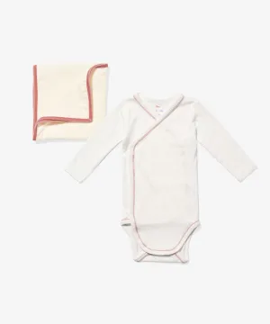 Organic Blanket Bundle, Pink Piping