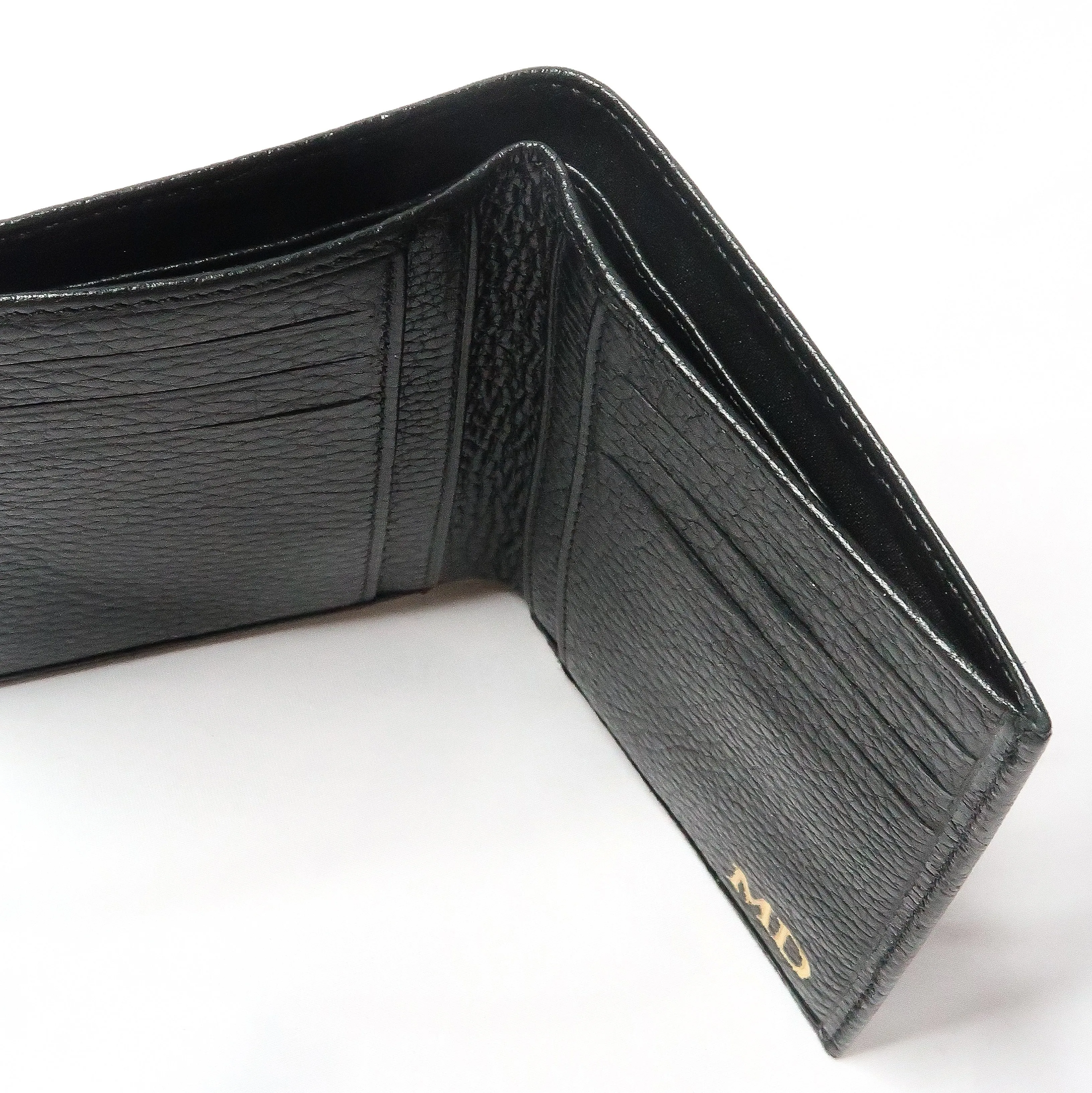 'Osaka' Black Grain Leather Card Wallet