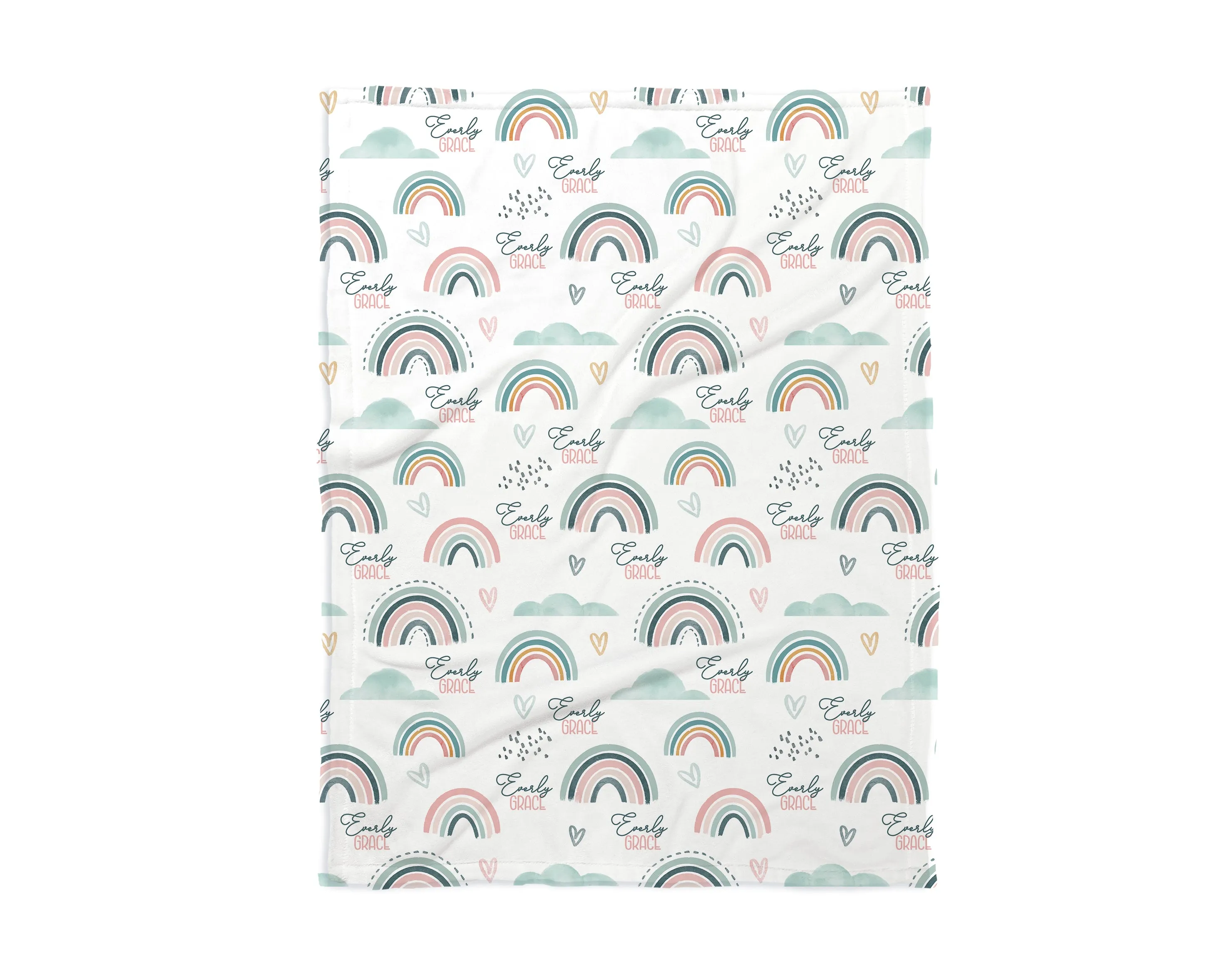 Pastel Rainbow Personalized Blanket