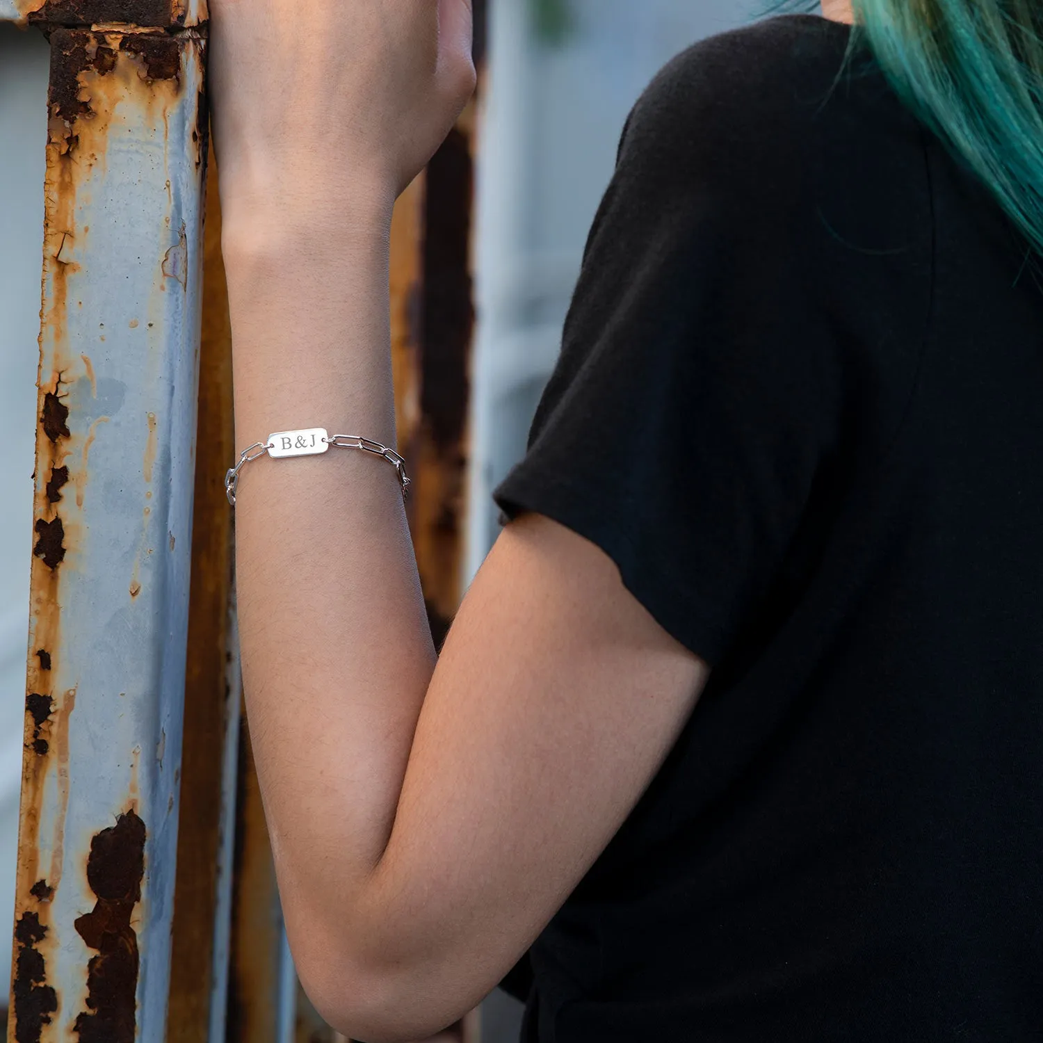 Personalized Bar Charm Bracelet