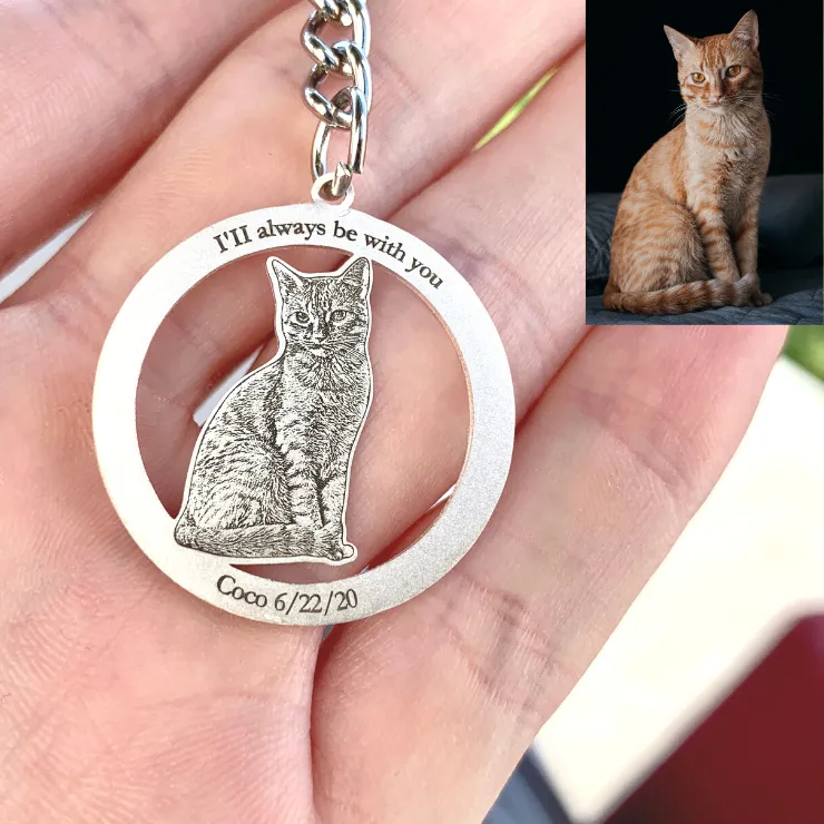 Personalized Circle Photo Keychain