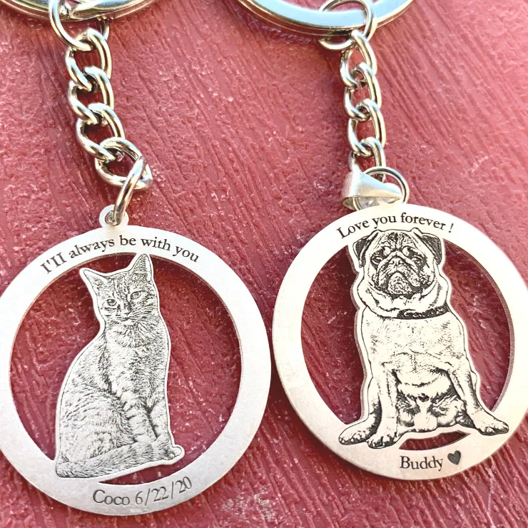Personalized Circle Photo Keychain