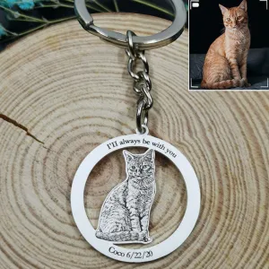 Personalized Circle Photo Keychain