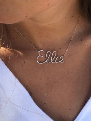 Personalized Diamond Script Name Necklace