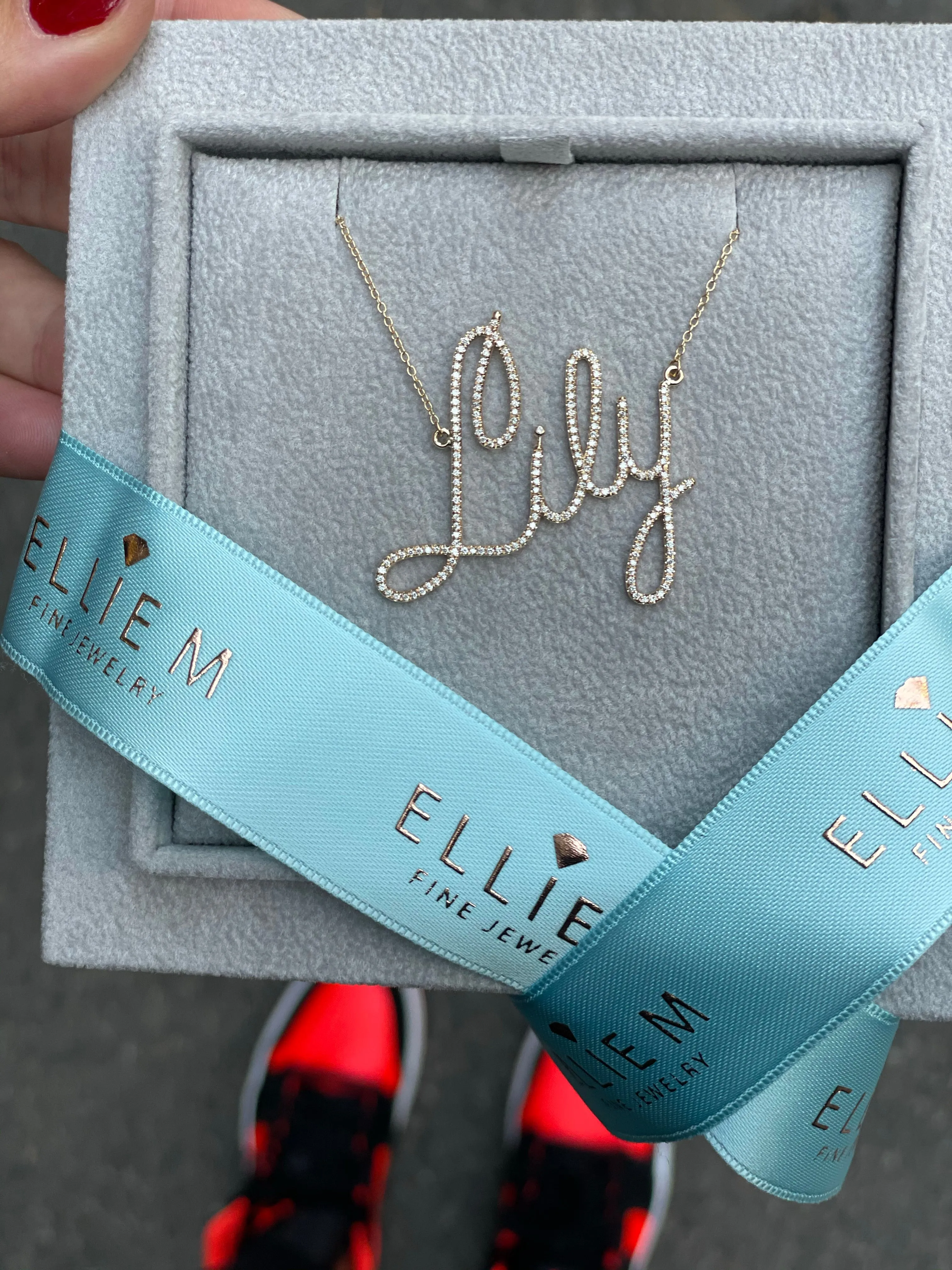 Personalized Diamond Script Name Necklace